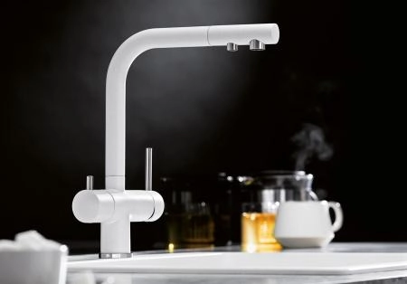 Смеситель Blanco Fontas II 525141 для кухни белый, с краном для фильтра