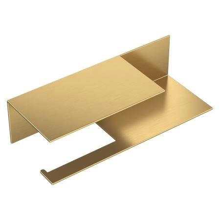 Держатель для туалетной бумаги Boheme c полкой Qubic Matt Gold 10721-2-MG