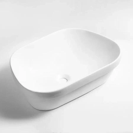 Раковина Cerutti SPA CR0023 накладная, белая, трапеция 570х390х150