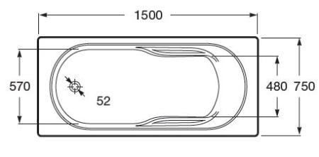 Ванна Roca Genova-N ZRU9302894 1500x750x450