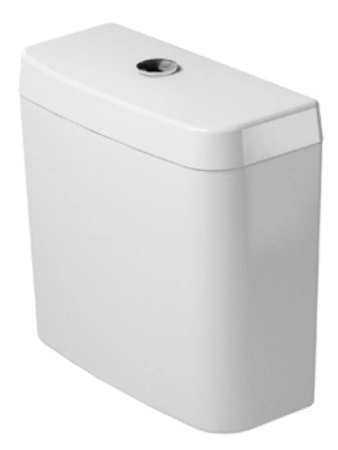 Duravit D-Code бачок для унитаза на 6/3 л, размер 385 x 170 мм, с механизмом двойного смыва, хром, для подключения снизу слева, цвет белый