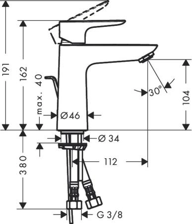 Смеситель Hansgrohe Talis E 110 71710000 для раковины