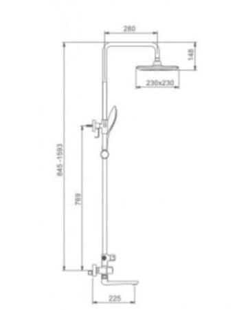 Душевая система Gappo G2449 для ванны, хром белый