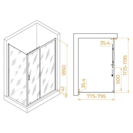 Душевой уголок RGW PA-145 Passage 120x80 Хром прозрачное