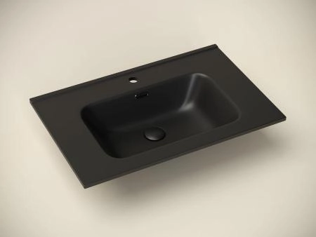 Умывальник накладной прямоугольный (цвет Черный Матовый) Element 710*465*180мм