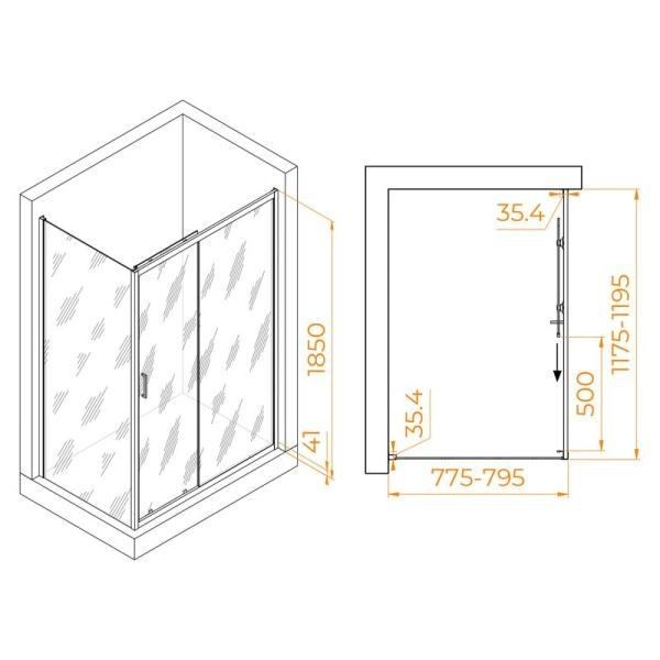 Душевой уголок RGW PA-145 Passage 120x80 Хром прозрачное