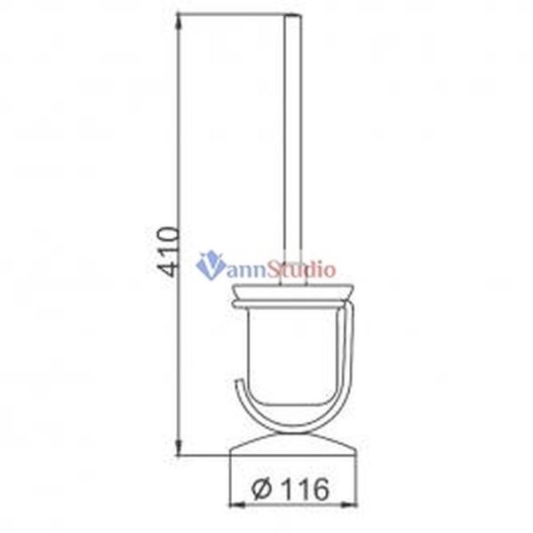 F910 Ершик туалетный Frap напольный стекло хром