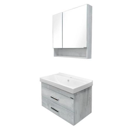 Тумба с раковиной Comforty Никосия-80П дуб белый