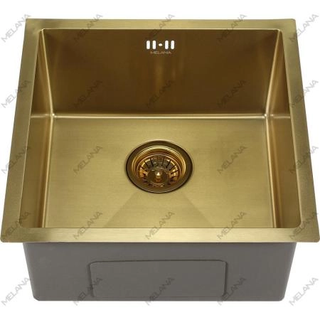 Мойка Melana ProfLine D4545HG 45x45 1,2/220 сатин золото врезная квадратная