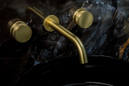 Смеситель из стены Boheme PRESTIGE на 3 отв. MAT GOLD 152-2-MG-PR