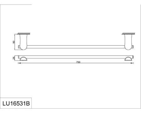 Полотенцедержатель одинарный RUSH Luson 70 см (LU16531B)