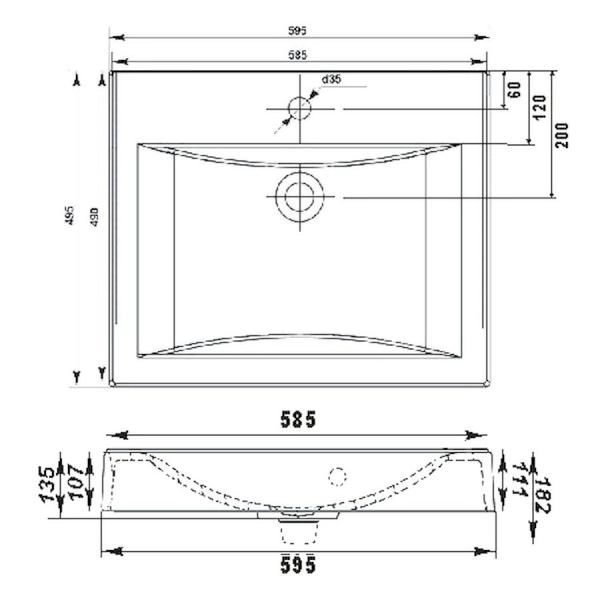 Раковина над стиральной машиной Altasan ELITA 600х500 с кронштейнами и сливной системой