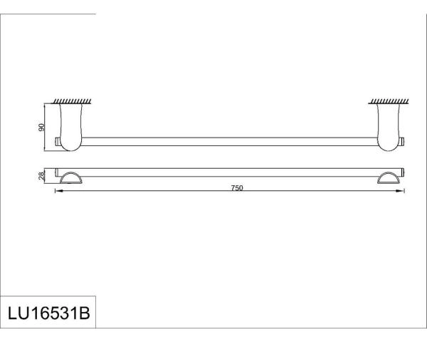 Полотенцедержатель одинарный RUSH Luson 70 см (LU16531B)