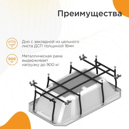 Ванна "ФОНТЕНБЛО" (чаша, рама-подставка, подголовник - 2 шт.)