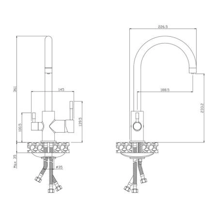 Смеситель OLIVES Balear 13440BL для кухни под фильтр,хром