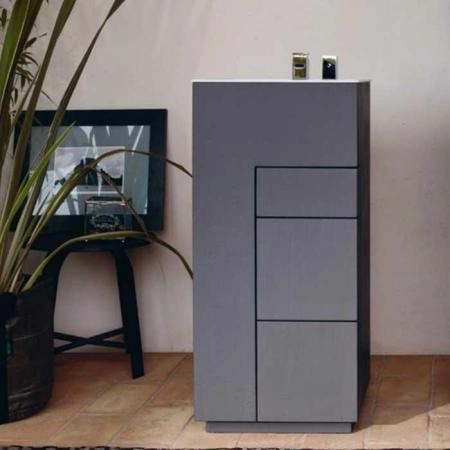 NOORTH milldue edition TOUCH Комплект мебели 41х40х88см, напольный, 3 ящика, слив в пол, раковина Milltek, цвет: Argilla матовый