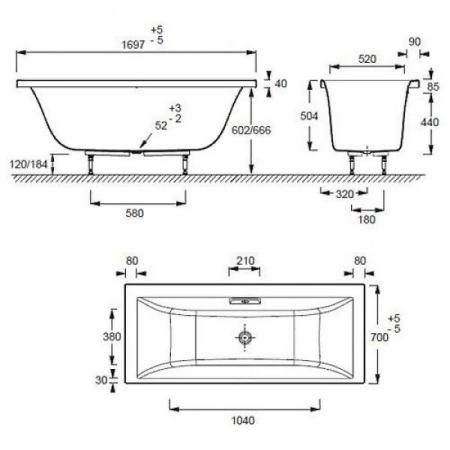 Ванна Jacob Delafon EVOK E60340-00 170х70 см