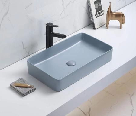 Раковина Ceramalux NC 60x35 голубой, 78189MHL-4 прямоугольная