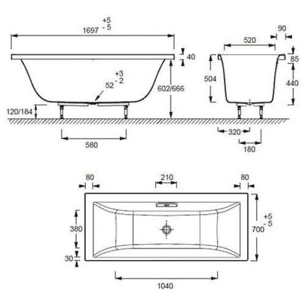 Ванна Jacob Delafon EVOK E60340-00 170х70 см
