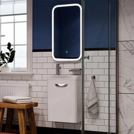 Тумба для ванной Volna Mini 40 белый глянец подвесная