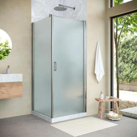 Душевой уголок Vegas-glass EP-Fis NOVO h2000 80*100 04 10 R  профиль никель  стекло сатин