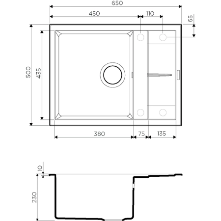 Кухонная мойка Omoikiri Sumi 65-PL 4993675, 650*500 платина