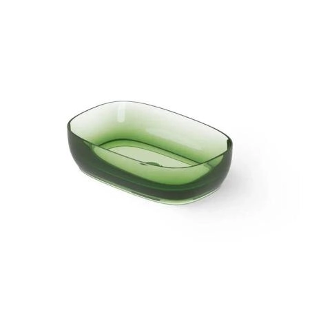Dea Design Washbasins Раковина 55х36х14см., накладная, без отв., Glasstech, прозрачная смола, цвет: Emerald R3