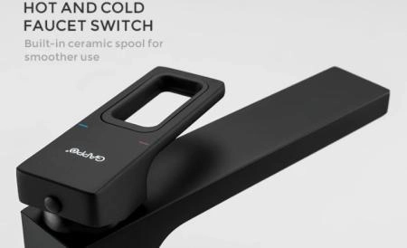Смеситель Gappo G1017-62 для раковины высокий, чёрный
