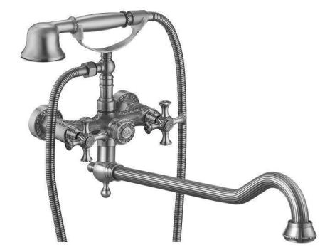 Смеситель для ванны Zorg Antic (A 7001WDN-SL) серебро