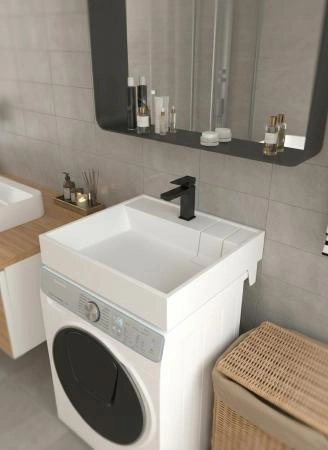 Раковина Uperwood Naomi Quartz RnaomiQuartz60J над стиральной машитной 60*60 см, жасмин