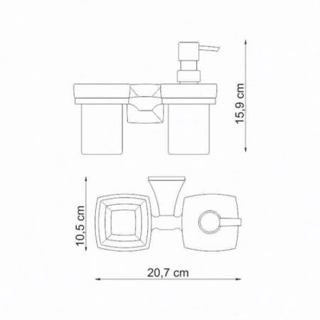 Держатель для дозатора WasserKraft Wern K-2589 с стаканом хром