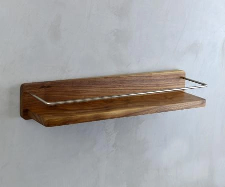 Полка для ванны BRONZE DE LUXE Forest (10711C ) с ограничителем матовый хром-темное дерево