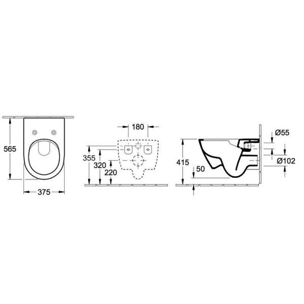 Унитаз Villeroy&Boch SUBWAY 2.0 5614R201 (5614R001+9M78S101) подвесной с сиденьем
