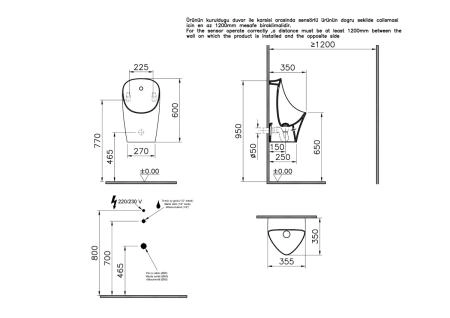 Писсуар VitrA M50 8305B003-5633 настенный санитарный фарфор