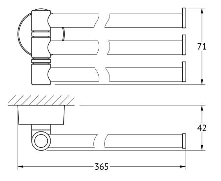 Держатель полотенец FBS Nostalgy NOS 045 поворотный тройной 37 cm хром