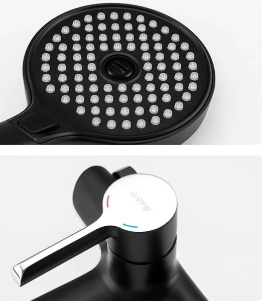 Смеситель для ванны Gappo G3203-6 чёрный/хром