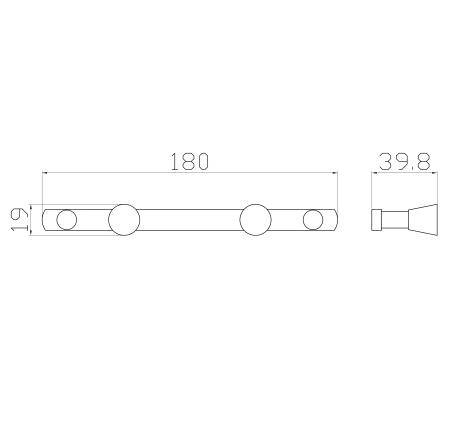 Двойной крючок для ванной WONZON & WOGHAND, Хром (WW-9381-2)