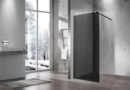 Душевая перегородка Vincea Walk-In VSW-1H100CGB,1000*2000, черный матовый, стекло тонированное