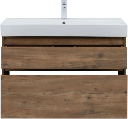 Тумба под раковину Aquanet Nova Lite 100 (SLIM SYNERGY) дуб рустикальный, 2 ящика