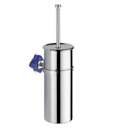 THG Pétale de cristal bleu Ёршик для туалета, подвесной, цвет: хром/синий хрусталь