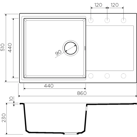 Кухонная мойка Omoikiri Daisen 86-GR 4993698 Leningrad grey