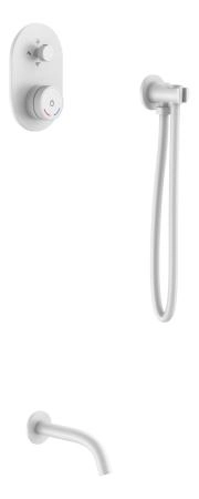 Смеситель встроенный + излив + держатель лейки + шланг Boheme TECH Mat White 154-MW