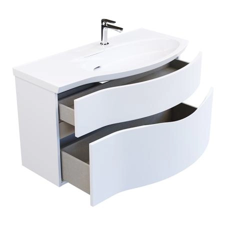 Kerama Marazzi Riva Тумба подвесная 100см, правая, с раковиной, цвет: белый матовый