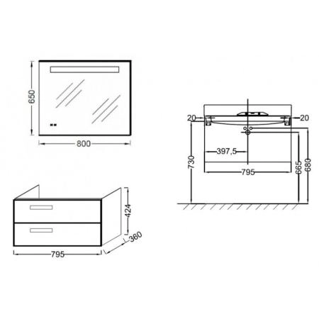 Тумба под раковину Jacob Delafon RYTHMIK EB1303-G1C 80 см цвет белый