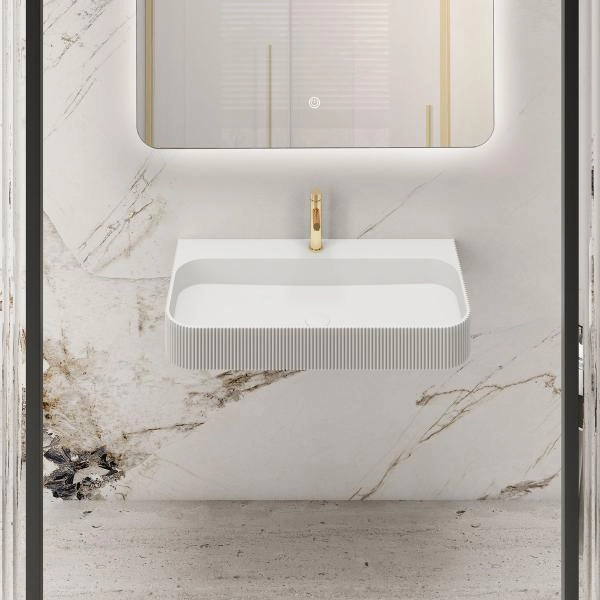 Раковина Vincea VWB-6SG75MW, 750*460*120, подвесная, цвет белый матовый искусственный камень