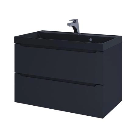 Тумба с раковиной Uperwood Tanos-Classic Quartz 80 см, черная/уголь
