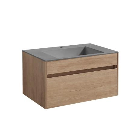 Тумба под раковину Vincea Chiara 800 подвесная, 1 выкатной ящик soft-close, N.Oak