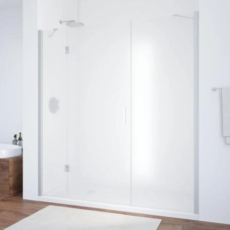 Душевая дверь Vegas-glass AFP-F NOVO 130 07 10 L, профиль матовый хром, стекло сатин
