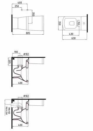 Унитаз Bien NEPTUN напольный с форсункой биде со встроенным смесителем сиденье микролифт NPKD06301VE0W5SZ0