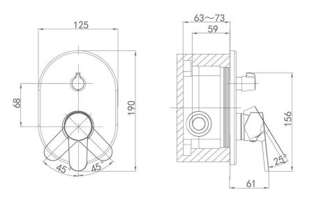Смеситель для душа встраиваемый D&K Rhein Marx (DA1394801)